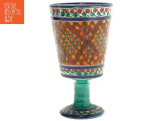 Dekorativ keramik bæger/vase (str. Ø 9 cm længde 16 cm)