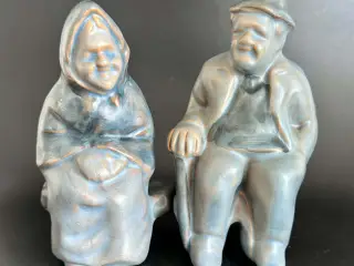 Vintage figurer håndlavede af keramik.