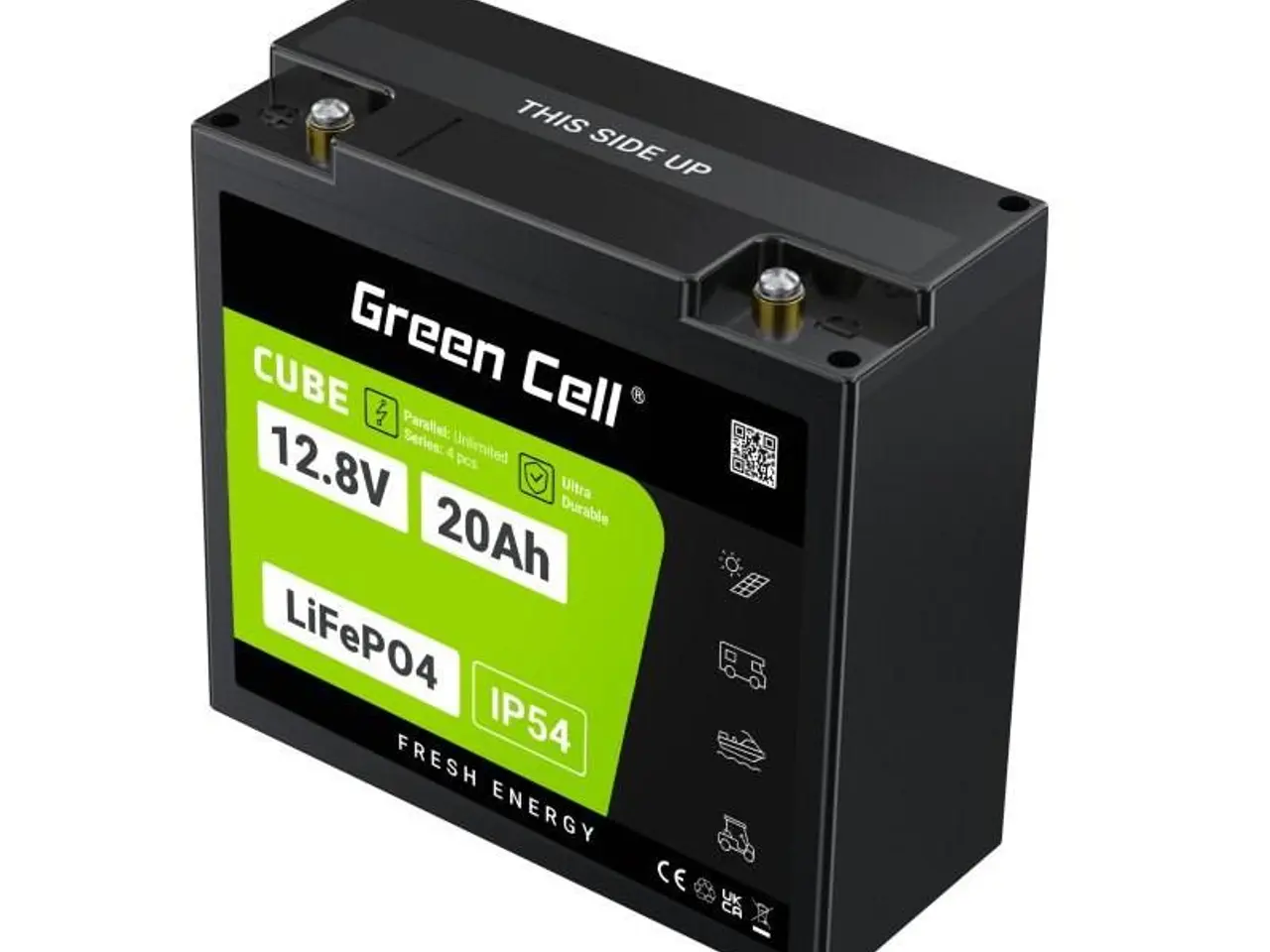 Billede 9 - Green Cell CUBE LiFePO4-batteri 12,8 V 20 Ah (256 Wh) - sort/grøn