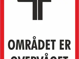 Skilte med "Overvågning" "Parkering forbudt"