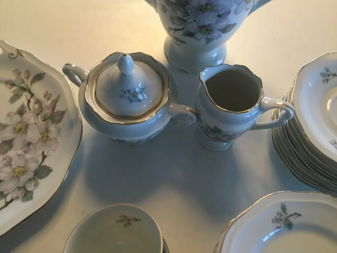 Billede 3 - Kaffestel med blomstermotiv