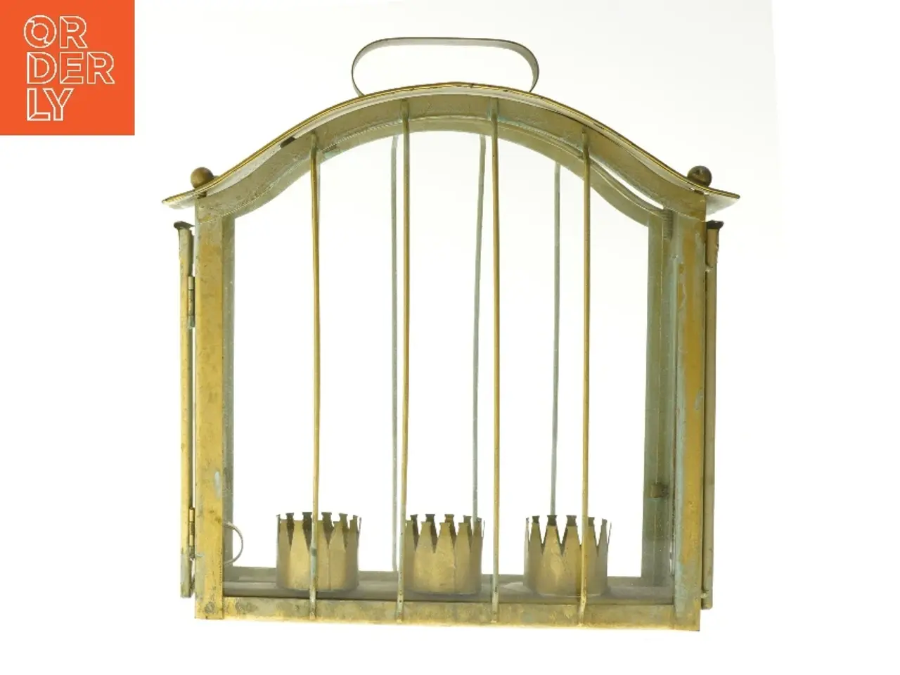 Billede 1 - Vintage lanterne med håndtag (str. 25x25x9 cm)
