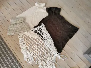 Strik poncho, halsedisse, sjal