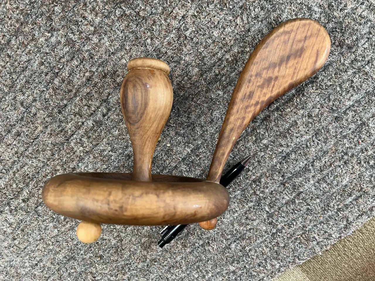 Billede 1 - Teak lysestage. Giv bud.