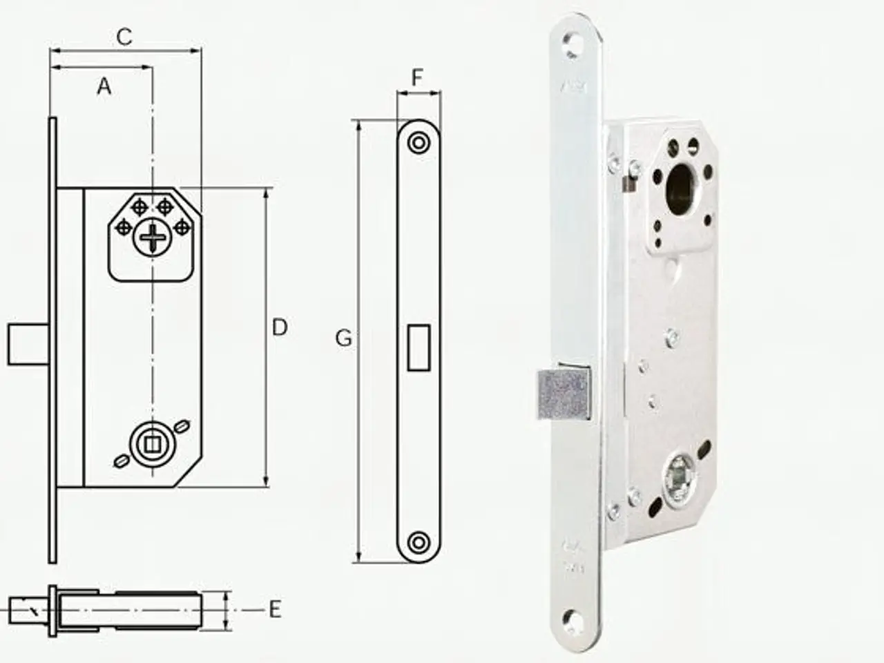 Billede 2 - Assa Abloy Modular 1498 L: 22.5cm - Steel, med