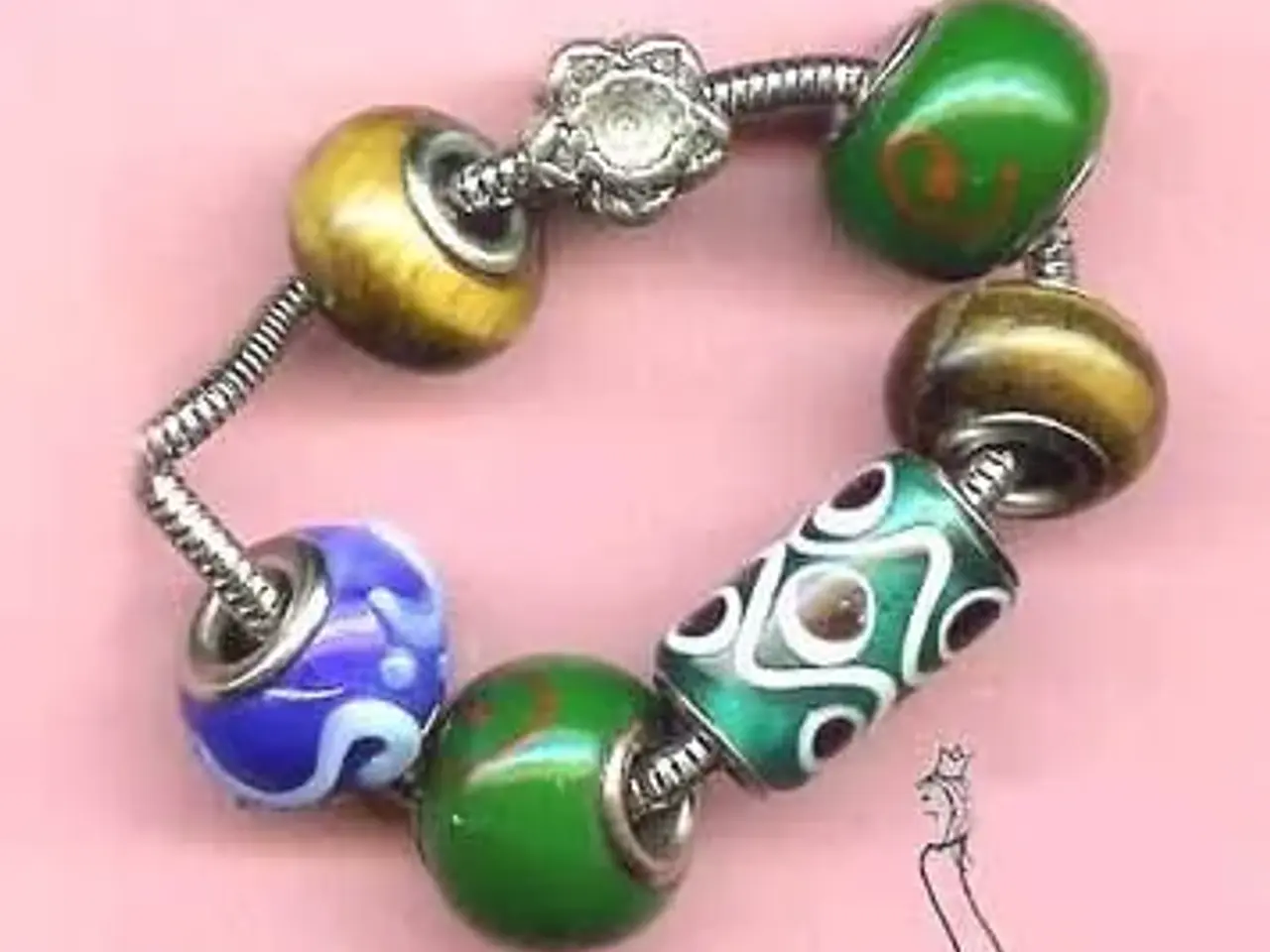 Billede 4 - Armbånd med glasled # Variabel længde