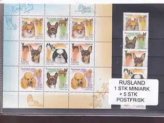 Rusland, 1 Stk. Miniark + 5 Stk. - Postfrisk