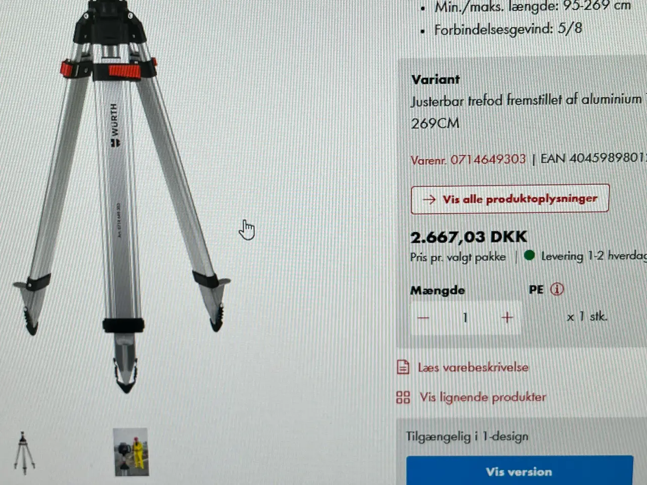 Billede 2 - Roter laser med treben