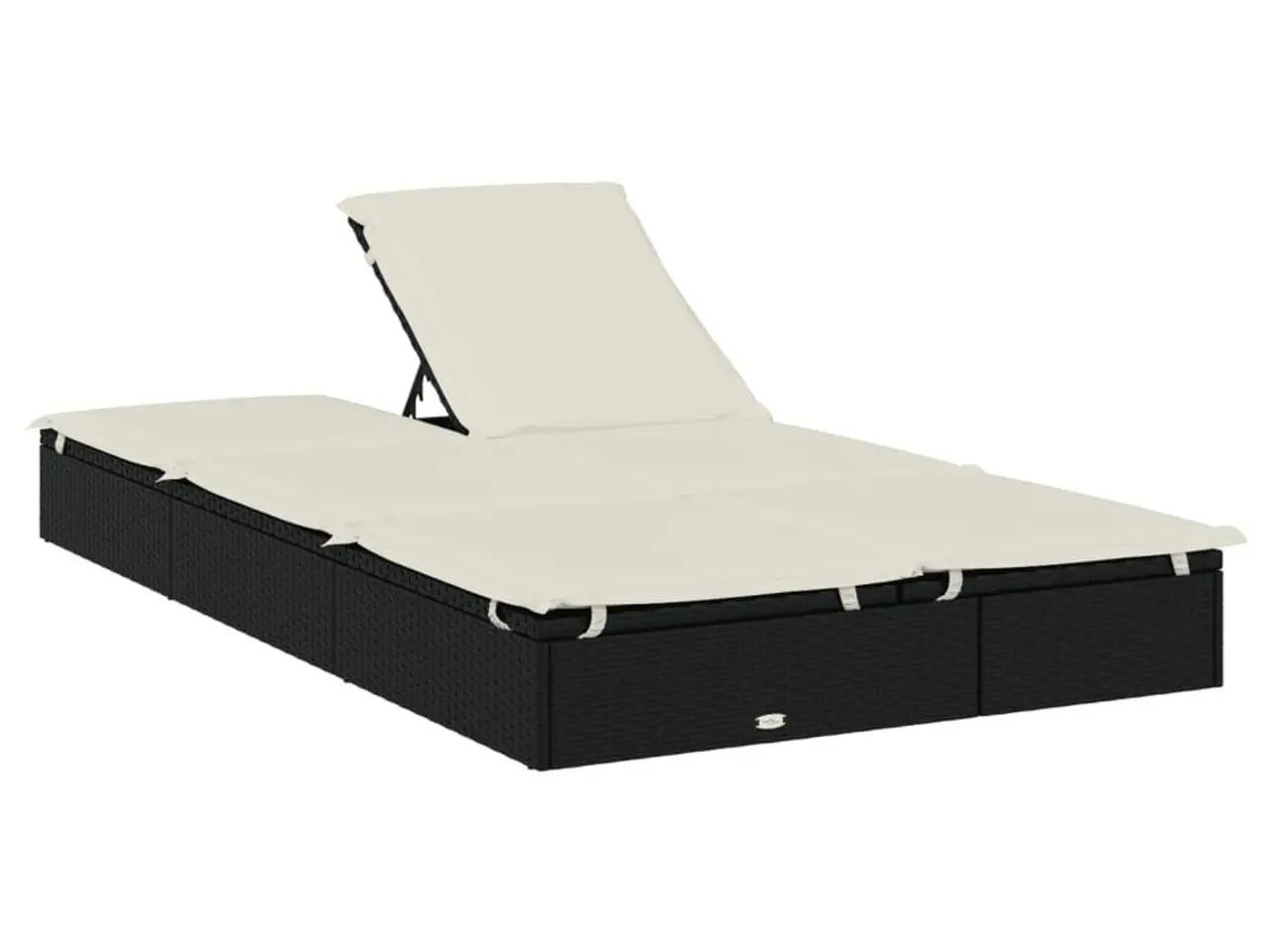 Billede 7 - 2-personers solseng i polyrattan med hynder - sort/creme