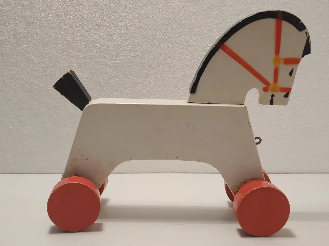 Billede 2 - Vintage stor trækhest(22cm)