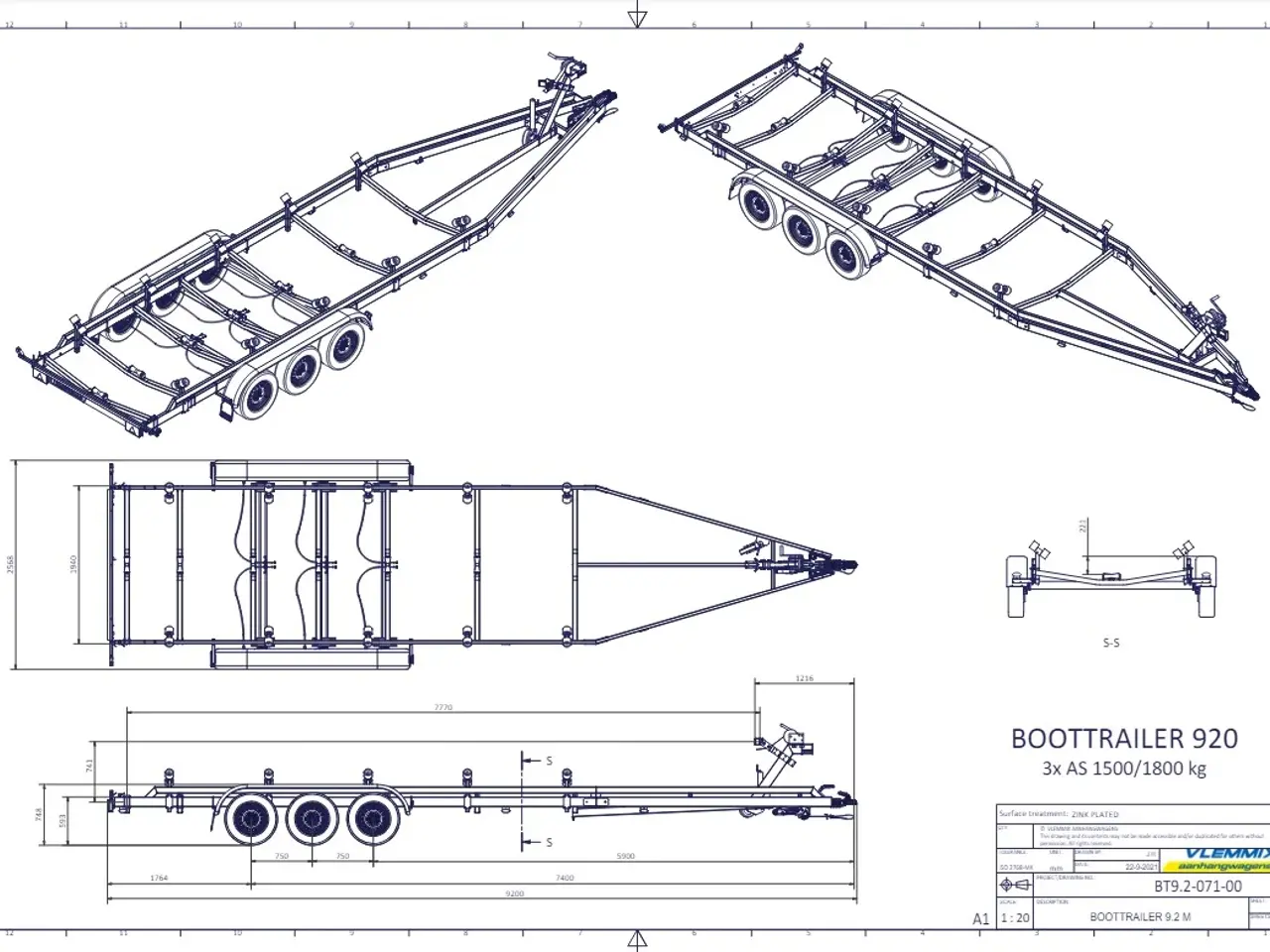 Billede 3 - Vlemmix Kølbådtrailer 920x250 3500 TR3