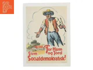 Vintage socialdemokratisk plakat (str. 30x40 cm)