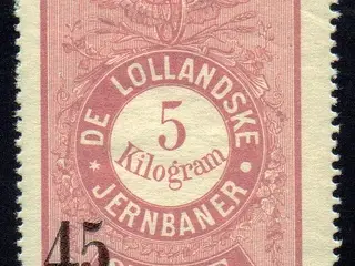 De Lollandske Jernbaner - 5 Kilogram - 25 Øre overstemplet il 45 Øre - Ustemplet