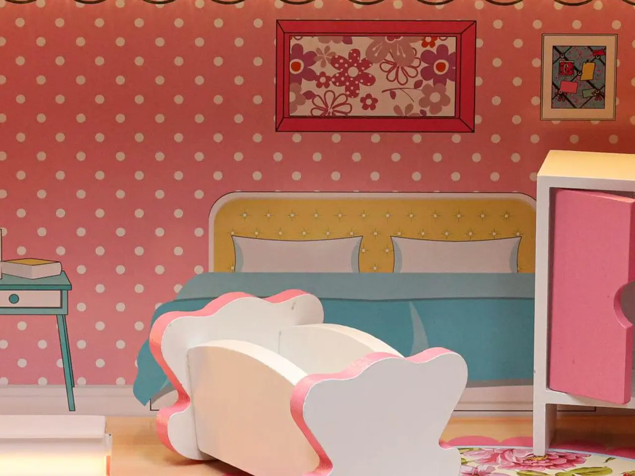 Billede 15 - Dukkehus med møbler og LED - 70 cm, pink
