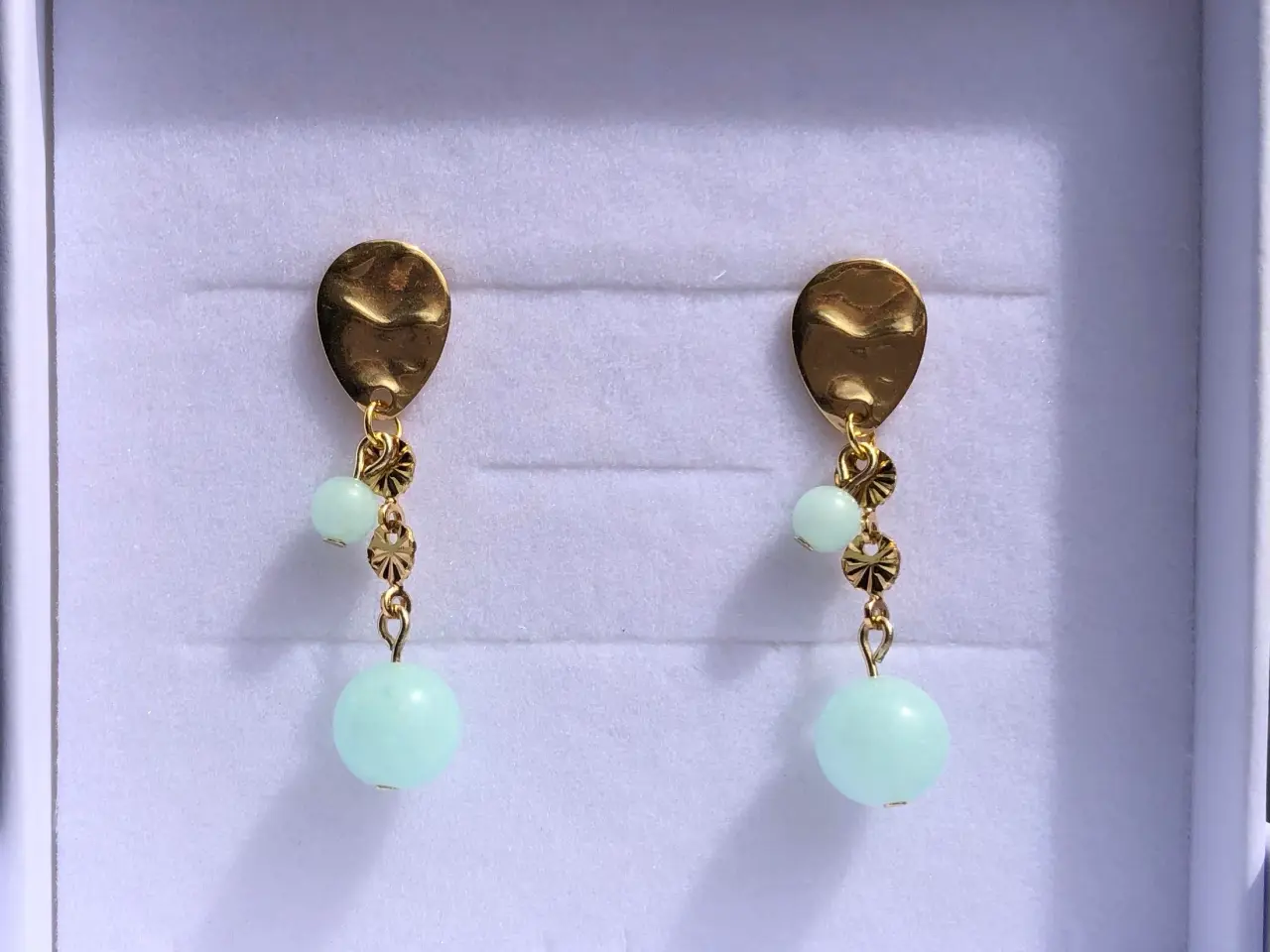 Billede 6 - 🏝️Friske sommer Ørestikker “Guld&Mint”