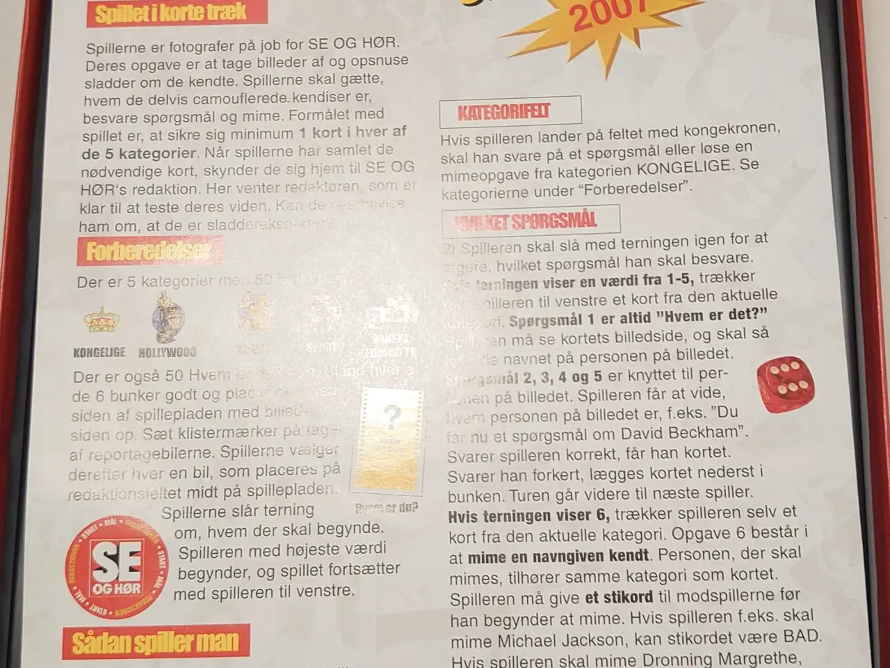 Billede 3 - "Det store SE og HØR sladderspil 2007" Ubrugt.