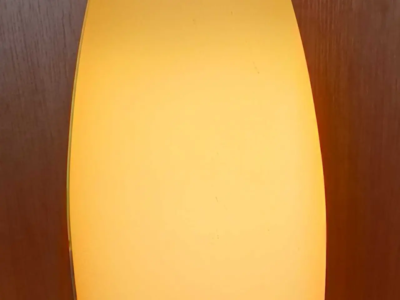Billede 2 - Gul glas loftpendel med messingtop
