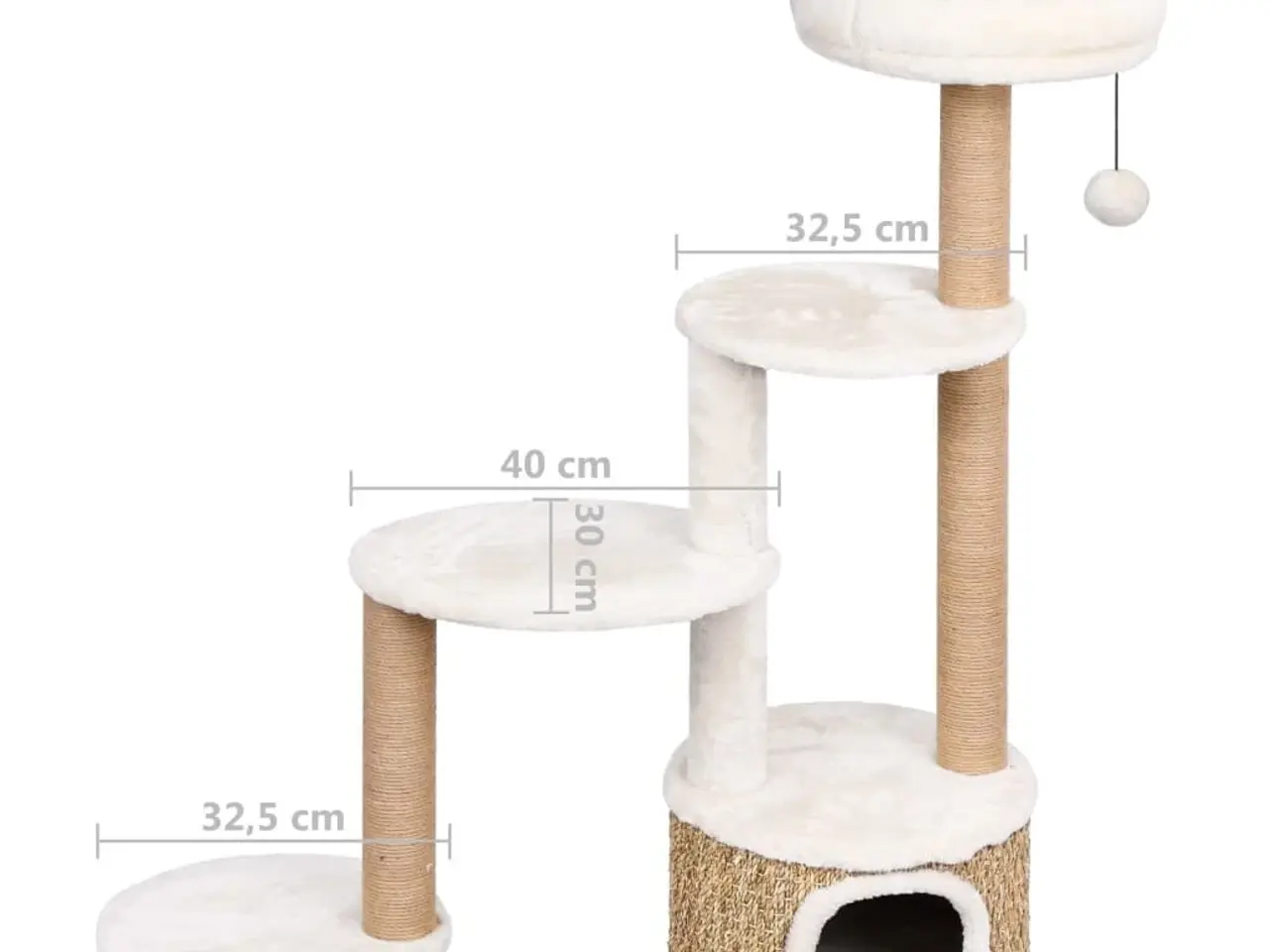 Billede 9 - Kradsetræ med luksushynde og kradsestolpe 148 cm - søgræs, beige