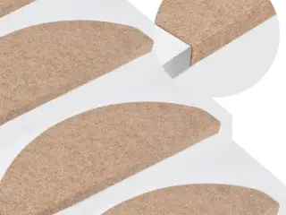 Trappemåtter 15 stk. 65x22,5x3,5 cm selvklæbende beige