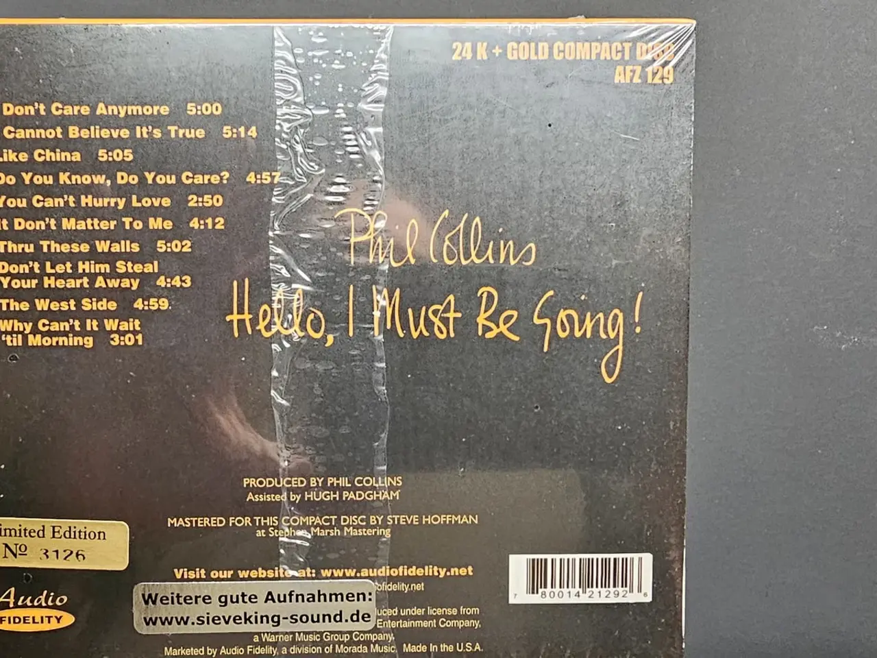 Billede 1 - PHIL COLLINS Hello, I Must Be Going! 24K Gold 