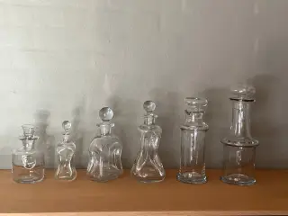 6 stk. Holmegård karafler med glaspropper