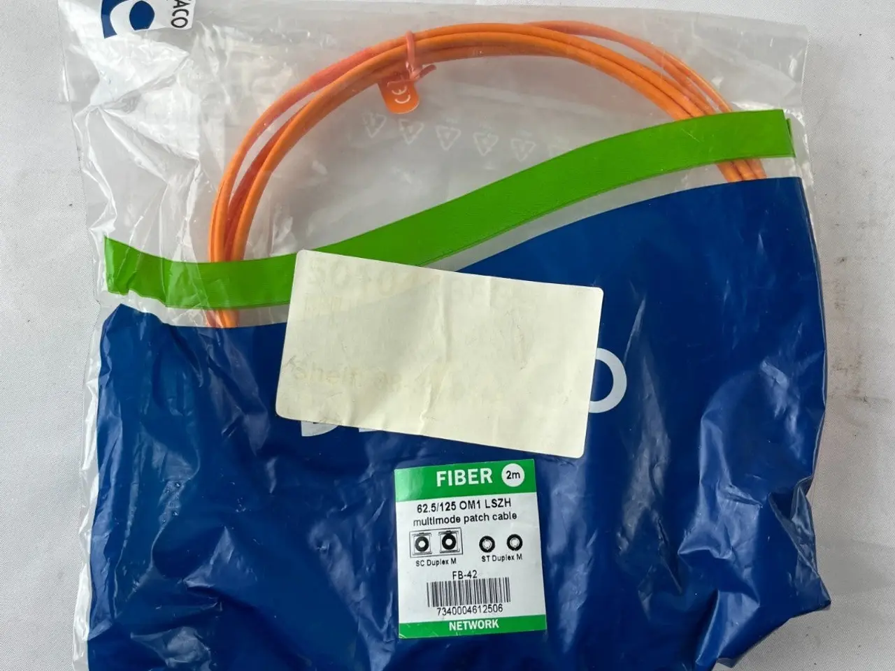 Billede 4 - 62.5/125 OM1 Fiber Patch kabel 2m SC Duplex to ST