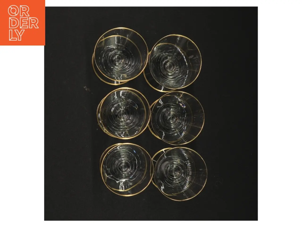 Billede 3 - Vintageglas med guldkant (str. 8 x 5 cm)