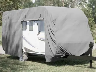 Overtræk til campingvogn 460 × 250 × 220 cm - åndbart ikke‑vævet stof, grå