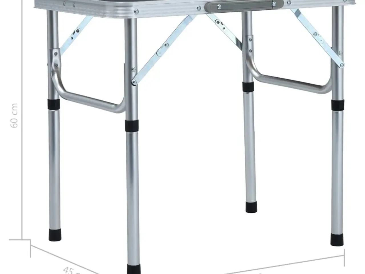 Billede 7 - Foldbart campingbord 60 × 45 cm - aluminium, grå