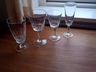 Vin glas, øl, hvidvin, rødvin og champagne glas