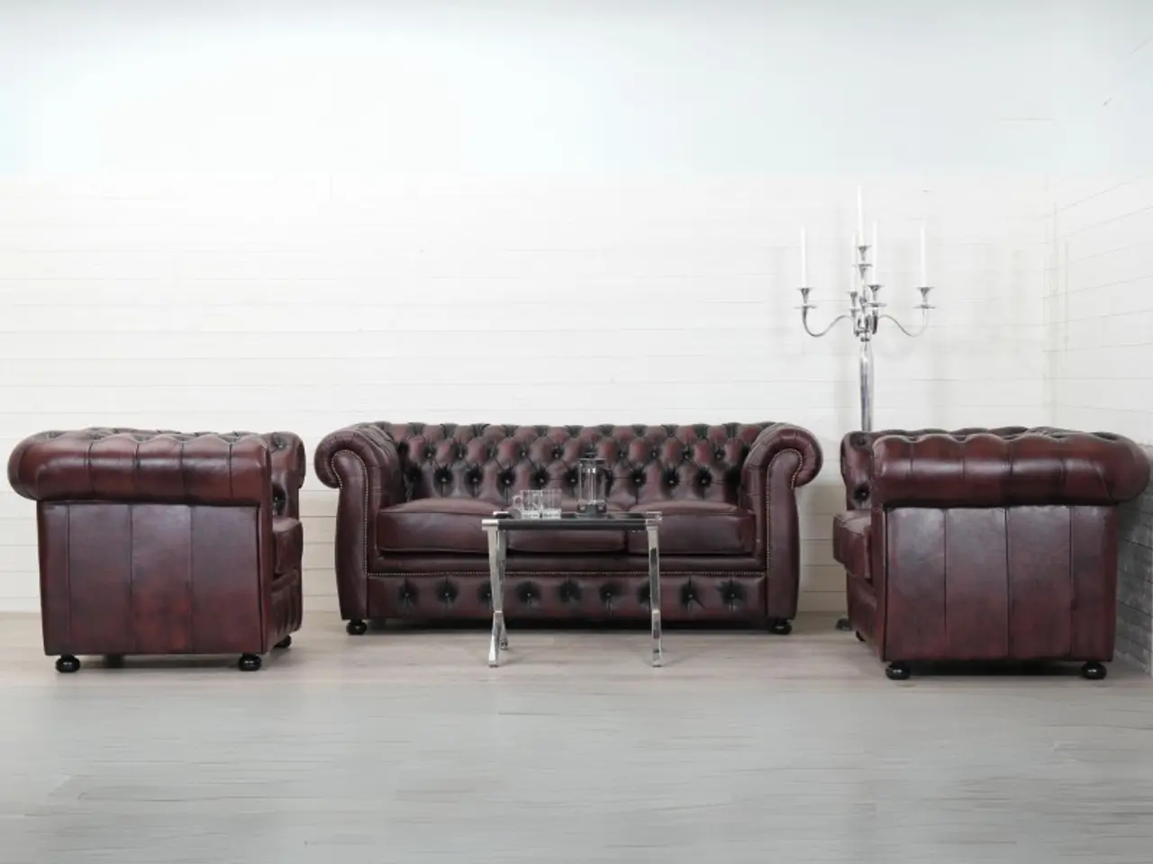 Billede 5 - Liverpool Chesterfield 3 pers. sofa - Oxblod læder