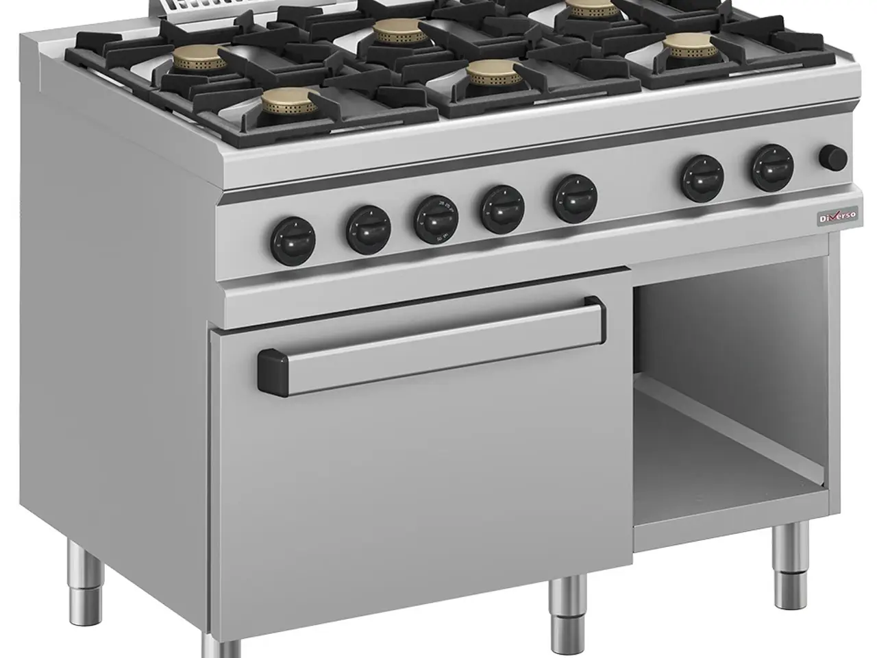 Billede 2 - Gaskomfur 6 blus (6x 5,5 kW) – Gasovn GN 2/1