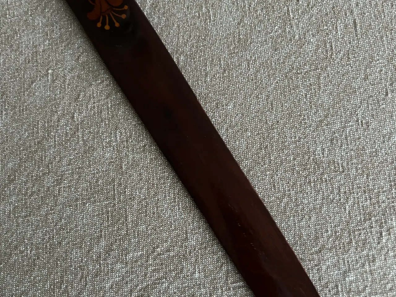 Billede 1 - Gammel mahogni papirkniv med dekorativ intarsia