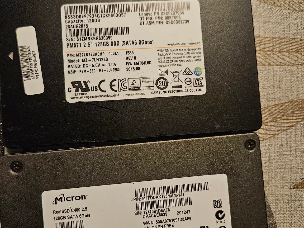 Billede 2 - 2X 128GB SSD HARDDISKE