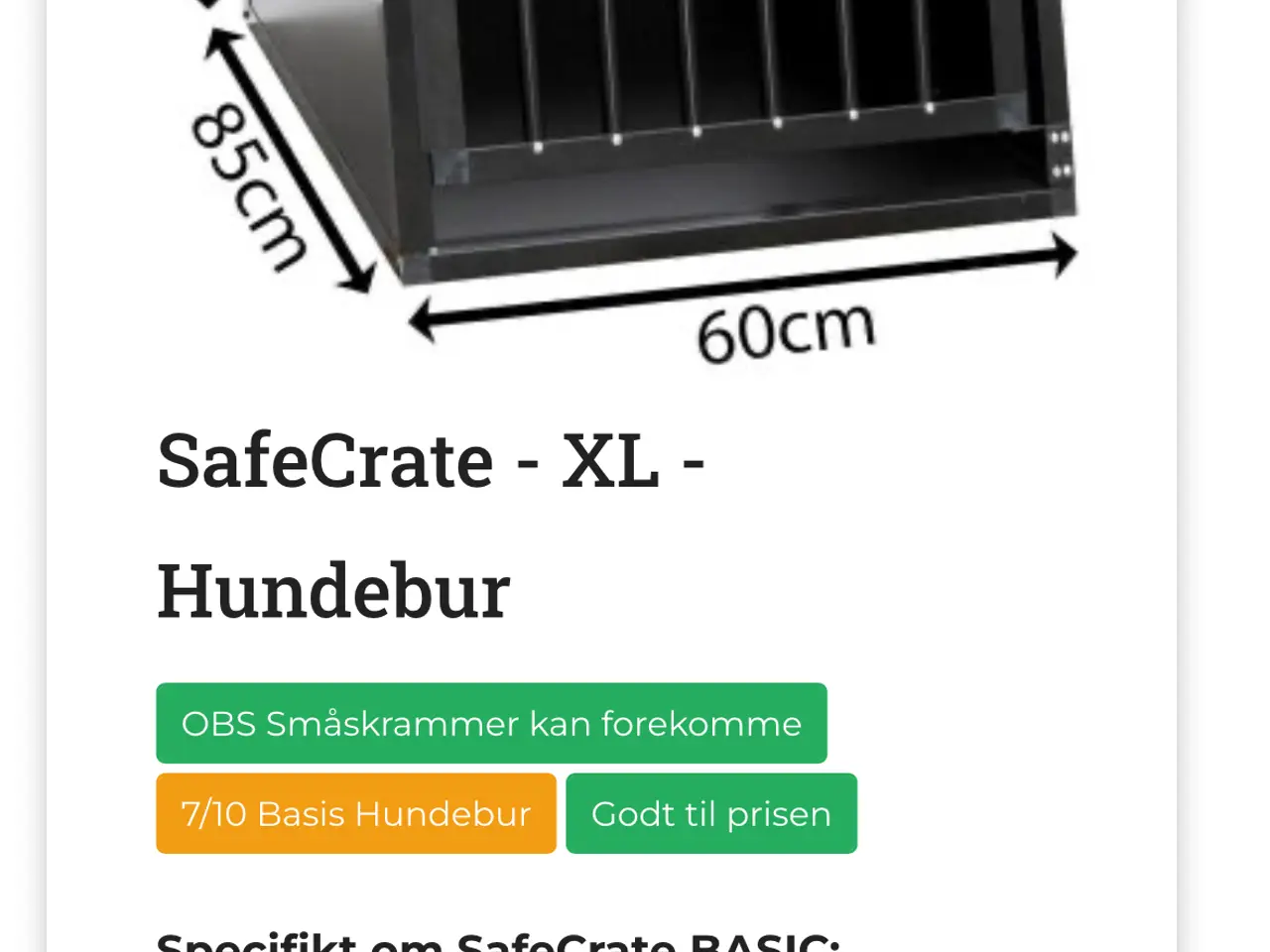 Billede 2 - Safecrate hundebur XL