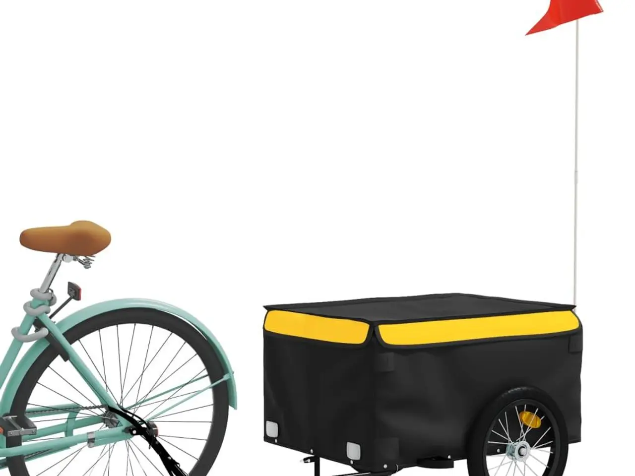 Billede 3 - Cykelanhænger 45 kg jern sort og gul