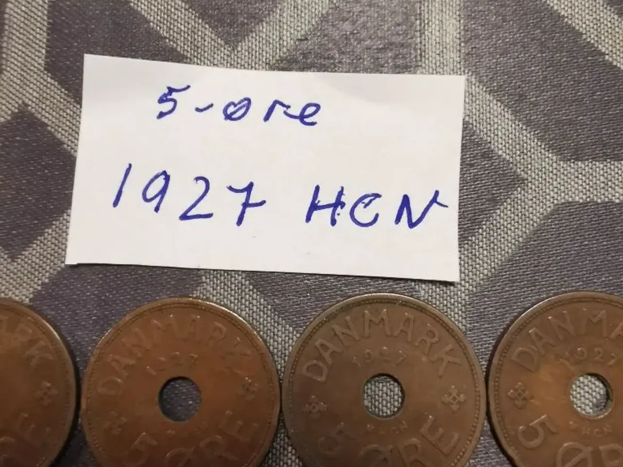 Billede 4 - 56 stk 5øre 1927 HCN