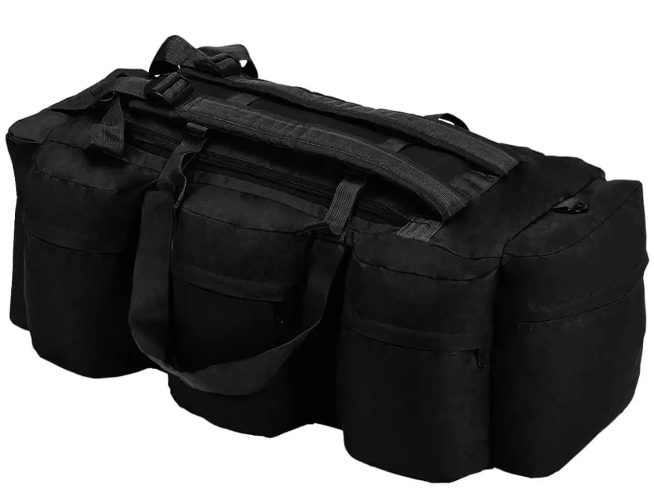 Billede 1 - Duffelbag 3-i-1 i army-stil - 45 l, sort