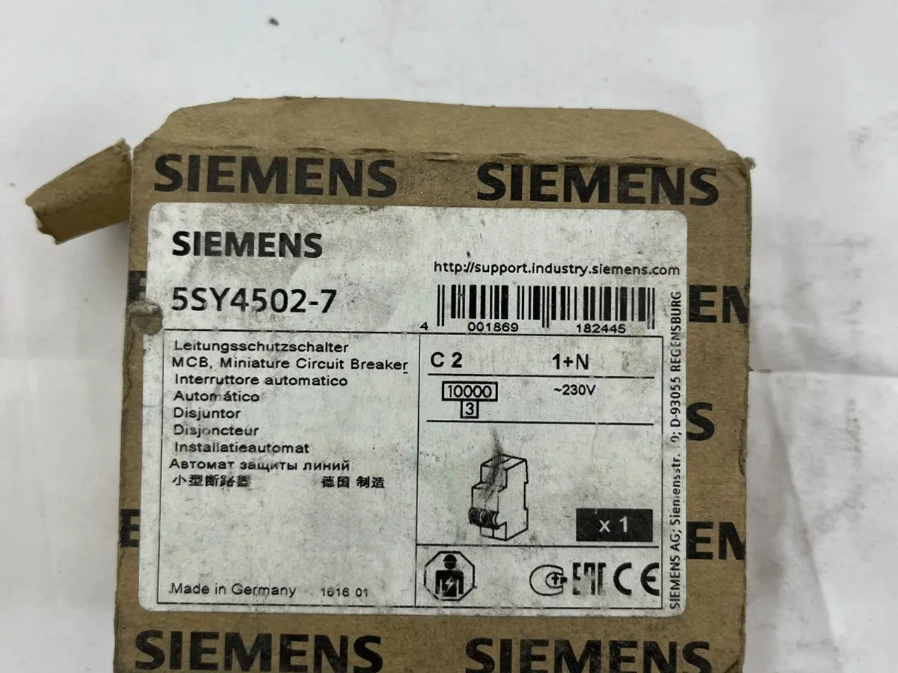 Billede 3 - Siemens 5SY4502-7 MCB Miniature automatsikring 1+N