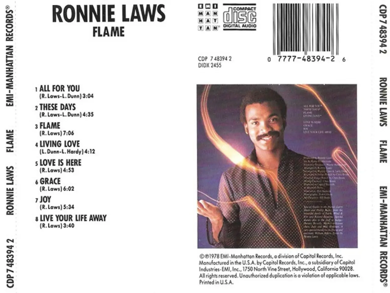Billede 2 - Ronnie Laws – Flame – CD