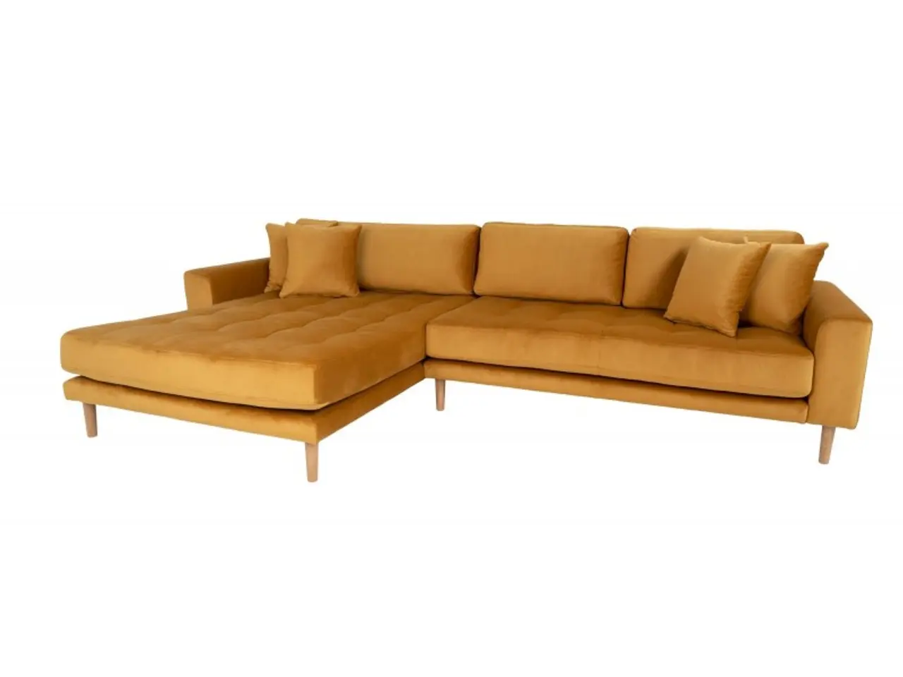 Billede 4 - Lido - Venstrevendt Chaiselongsofa - Sennepsgul velour
