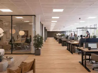 Effektivt kontor nær Metro station