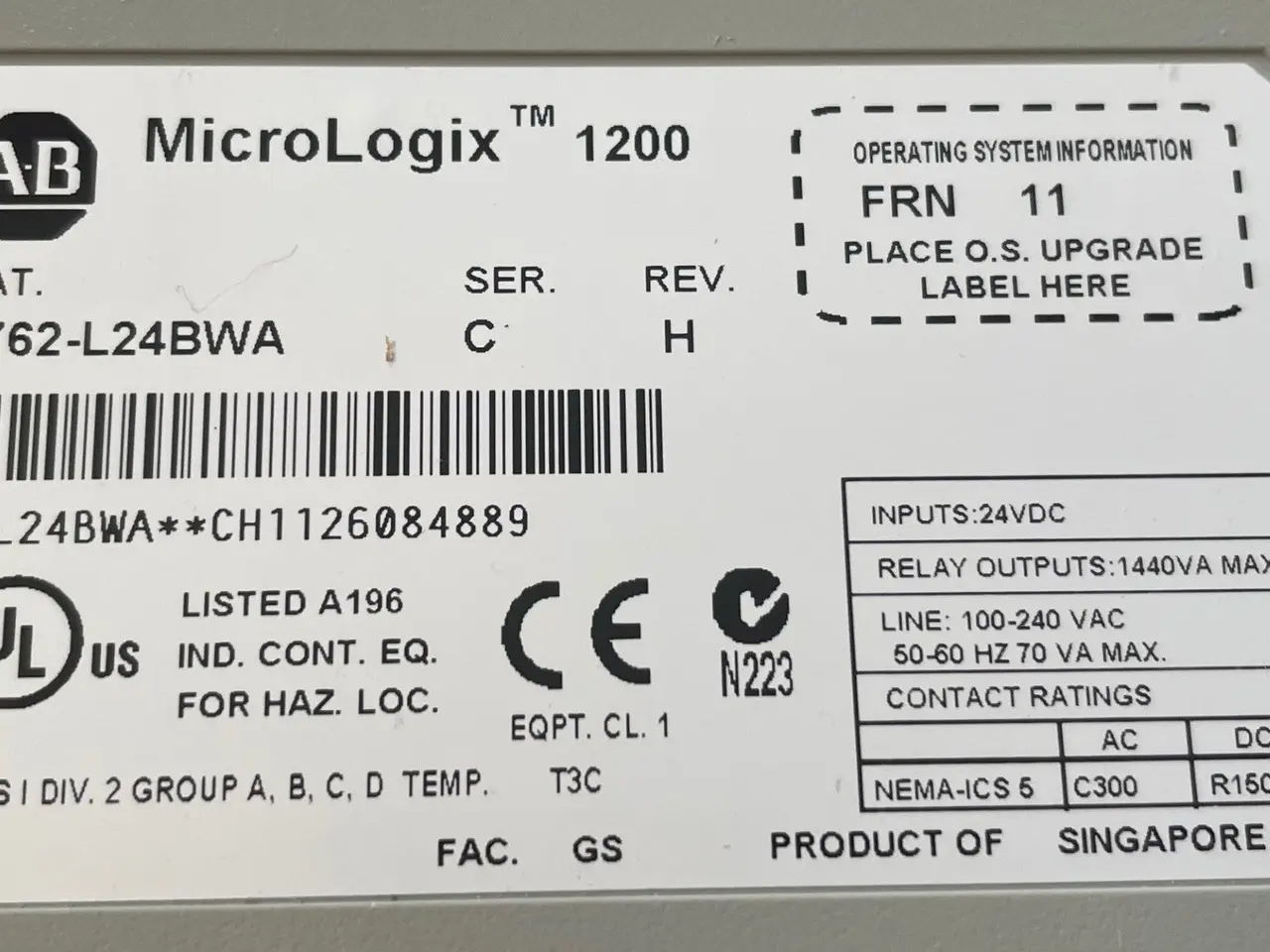 Billede 4 - Allen-Bradley 1762-L24BWA MicroLogix 1200 PLC C –