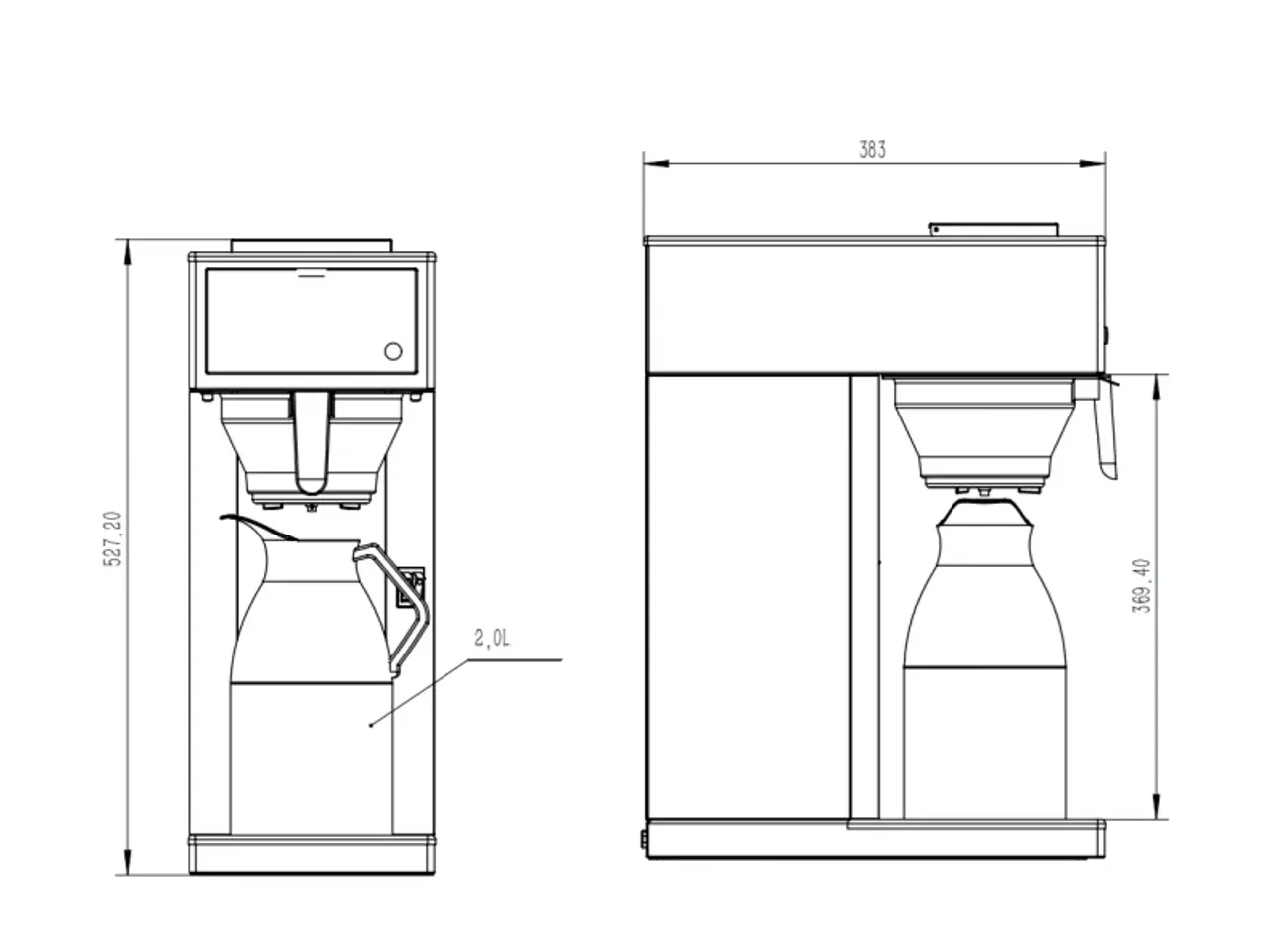 Billede 2 - Professionel kaffemaskine 2 liter – rustfri stål