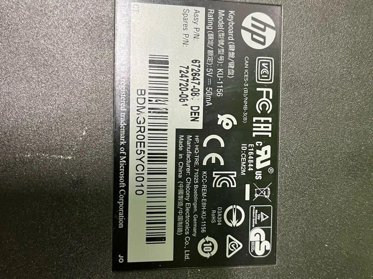Billede 3 - HP tastatur KU-1156, USB, dansk