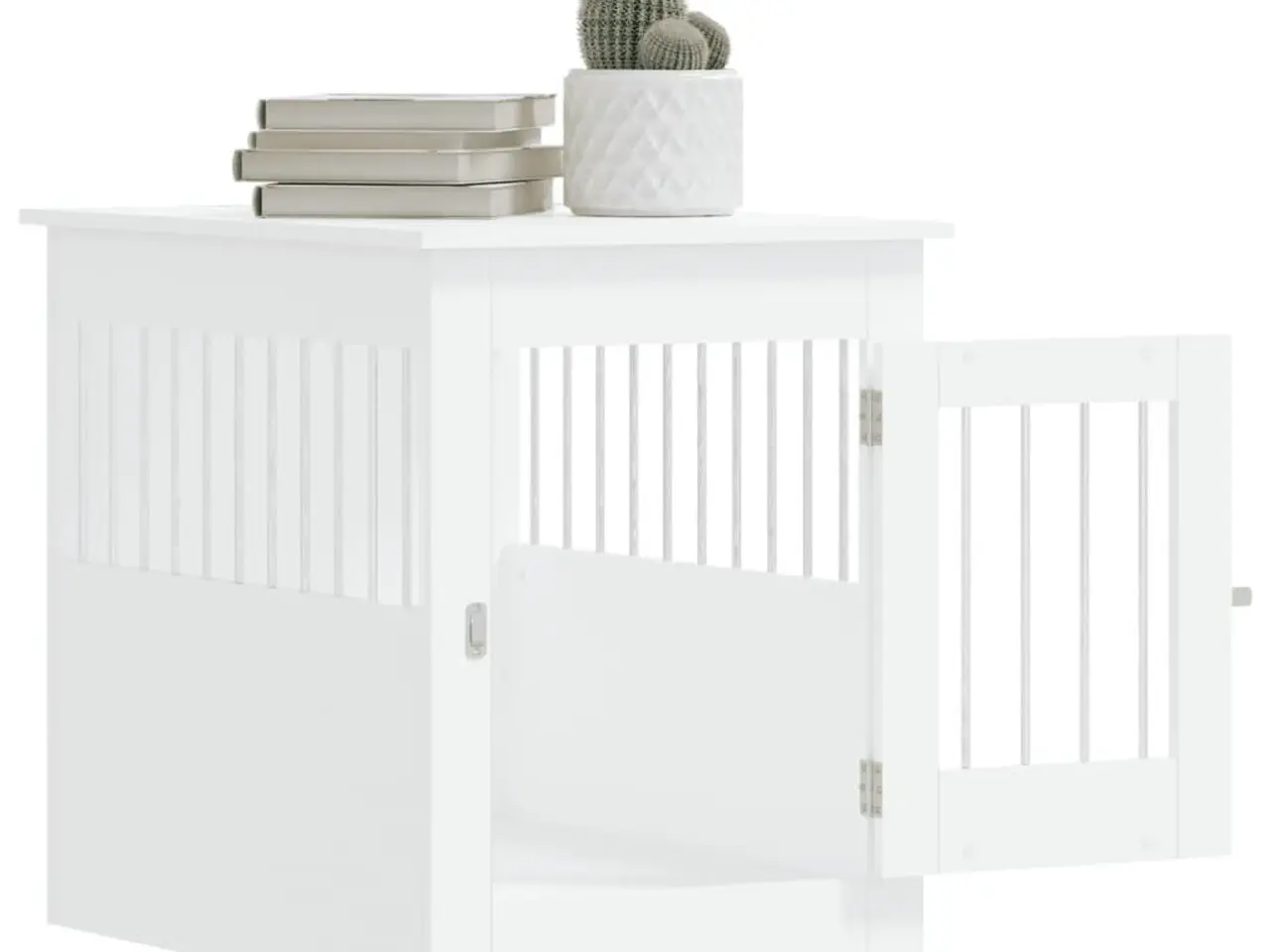 Billede 5 - Hundebur/endebord 55×80×68 cm i konstrueret træ - hvid