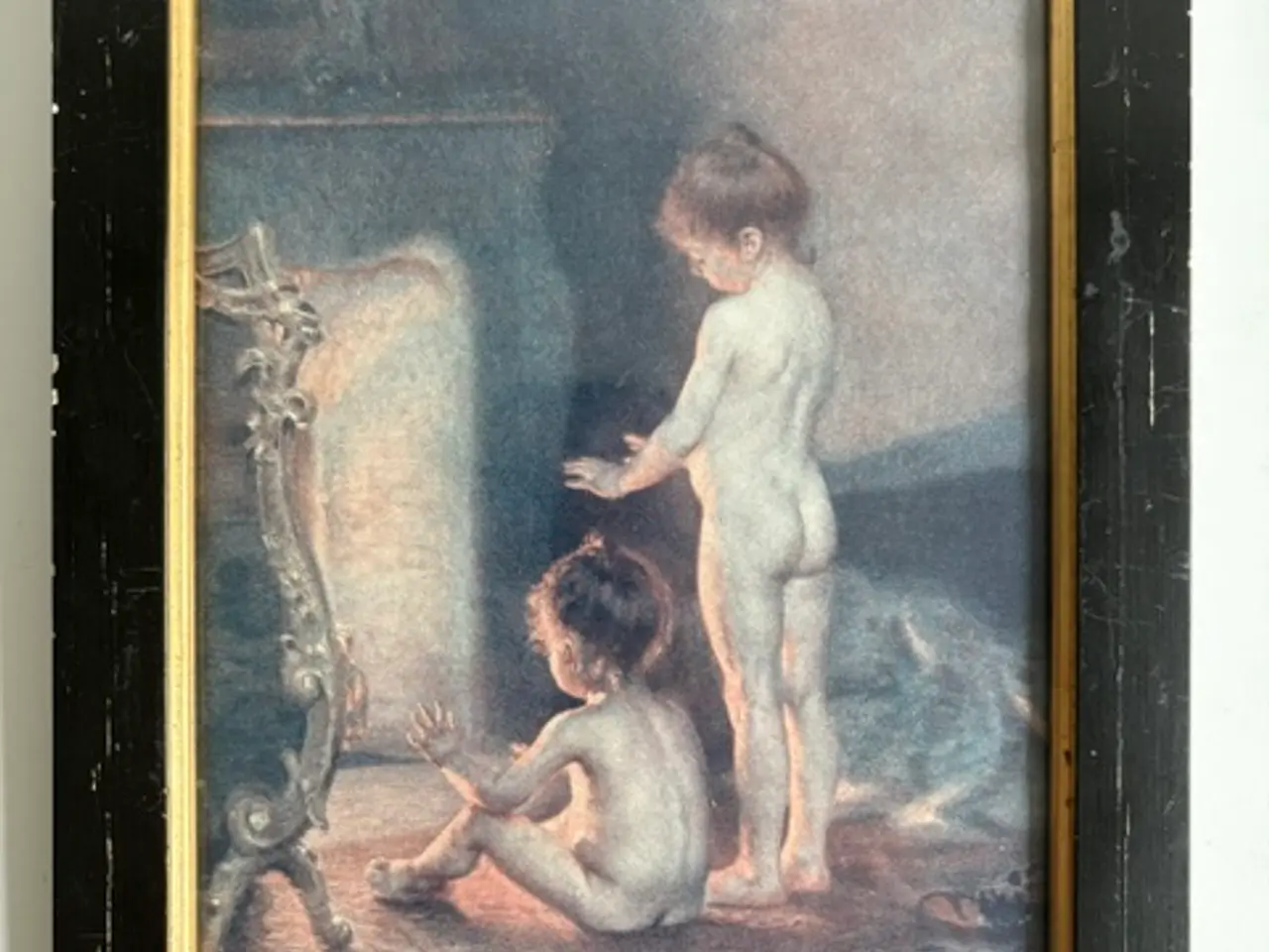 Billede 2 - Vintage træramme med motivet After der Bath 