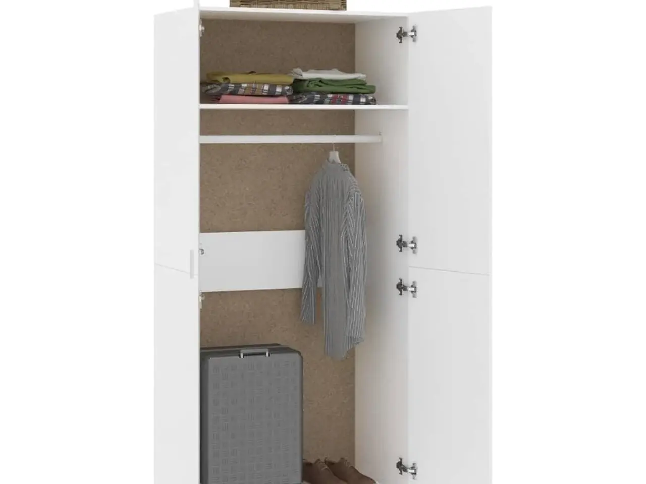 Billede 4 - Klædeskab 90x52x200 cm konstrueret træ hvid