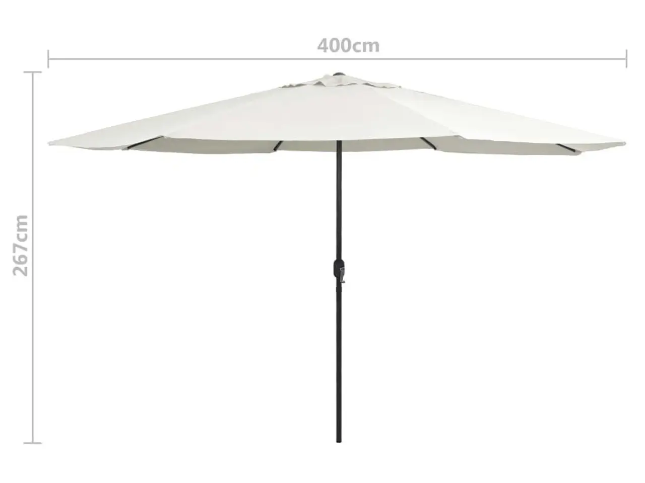 Billede 7 - Parasol 390 cm med metalstang - sandfarvet