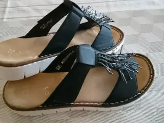 Sandaler Rieker, sort, Ubrugt.